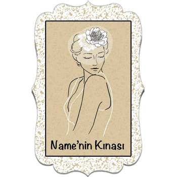 Tül Şapkalı Gelin ile Kraft Fonda Kına Temalı Özel Kesim Magnet