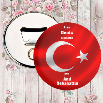 Türk Bayrağı Temalı Magnet Açacak