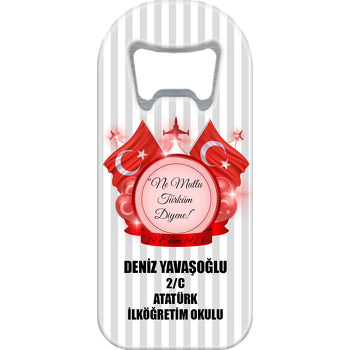 Türk Bayrağı ve Uçak Temalı Uzun Magnet Açacak