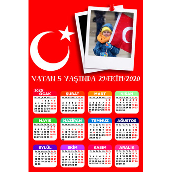 Türk Bayrak Temalı Takvim Magnet