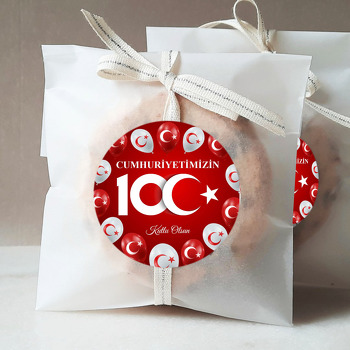 Türk Bayraklı Balonlar ile 100. Yıl Cumhuriyet Temalı Sticker