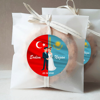 Türk ve Kazak Bayrağı Temalı Sticker