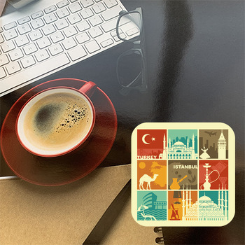Türkiye Pul Temalı Bardak Altlığı