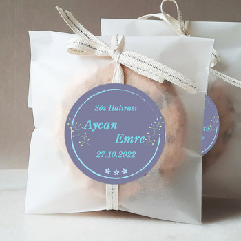 Turkuaz Daire Çerçeve ile Gri Fon Temalı Sticker