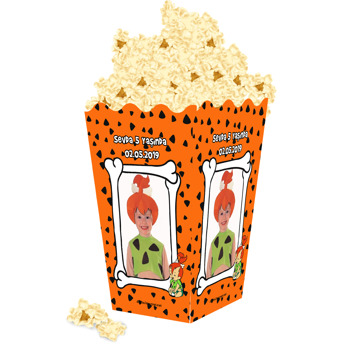 Turuncu Çakıl Temalı Popcorn Kutusu