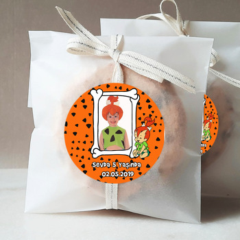 Turuncu Çakıl Temalı Resimli Sticker