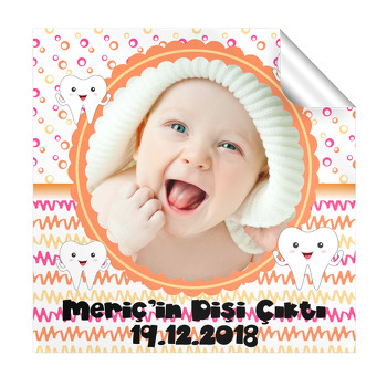 Turuncu Çerçeveli Diş Buğdayı  Kare Etiket