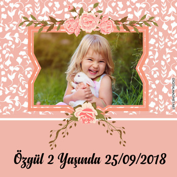 Turuncu Çiçek Temalı Kare Parti Afiş