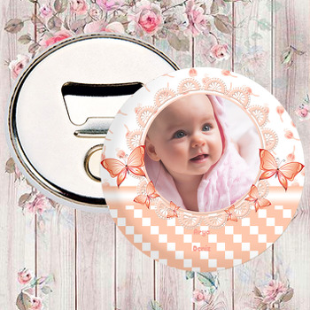 Turuncu Kelebek Temalı Fotoğraflı Magnet Açacak