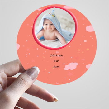 Turuncu Yıldız Temalı Bebek Sticker