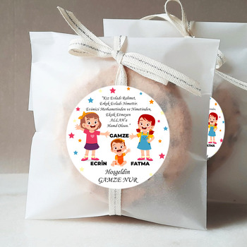 Üç Kız Kardeş ile Yıldızlar Temalı Sticker