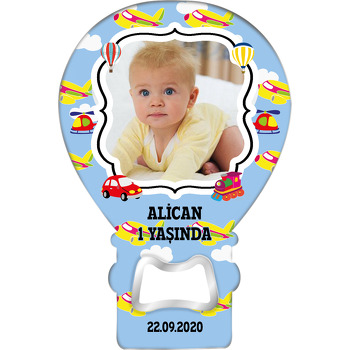 Uçak Temalı Balon Ahşap Magnet 