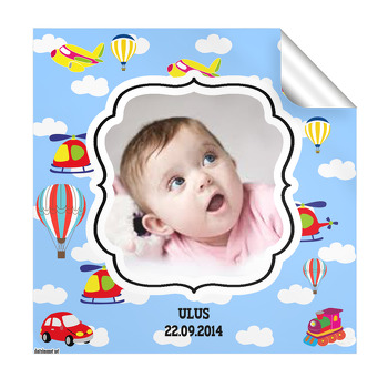 Uçak Temalı  Kare Etiket