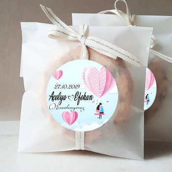 Uçan Balon Temalı Söz Nişan Nikah Sticker