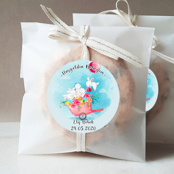 Uçan Balon Ve Tavşan Temalı Sticker