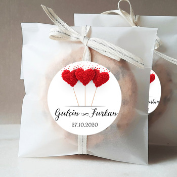 Uçan Kalpler Temalı Söz Nişan Nikah Sticker