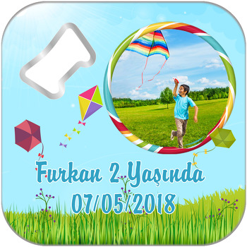 Uçurtma Temalı Kare Magnet Açacak