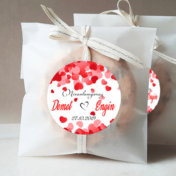 Uçuşan Kalpler Temalı Söz Nişan Nikah Sticker