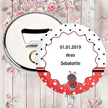 Uğur Böceği Temalı Doğum Günü Magnet Açacak