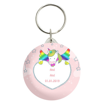 Unicorn Gökkuşağı Temalı Anahtarlık