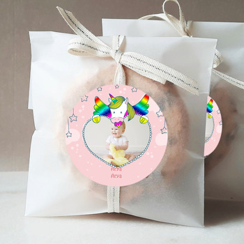 Unicorn Gökkuşağı Temalı Resimli Sticker