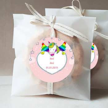 Unicorn Gökkuşağı Temalı Sticker
