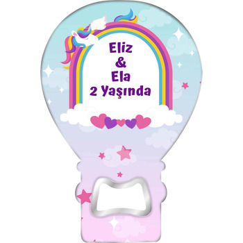Unicorn İkiz Kız Temalı Balon Magnet Açacak