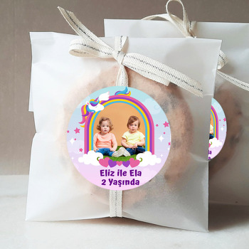 Unicorn İkiz Kız Temalı Sticker