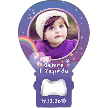 Unicorn Mor Temalı Balon Magnet Açacak