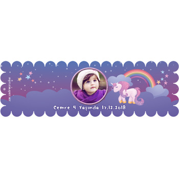 Unicorn Mor Temalı Peçete Sargısı