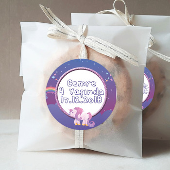 Unicorn Mor Temalı Sticker