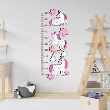 Unicornlar Temalı Boy Cetveli Sticker