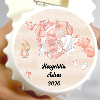 Uyuyan Kız Bebek ve Tavşan Temalı Hoşgeldin Bebek Kapak Açacak