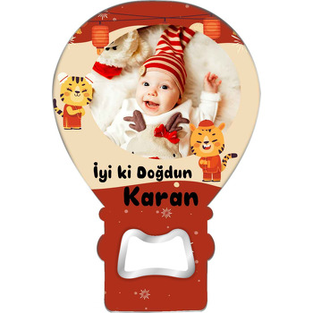 Uzak Doğulu Kediler Temalı Balon Ahşap Magnet 