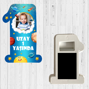 Uzay Mavi Galaksi Temalı Doğum Günü Magnet Açacak