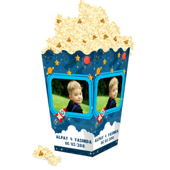 Uzay Temalı Popcorn Kutusu