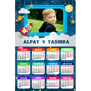 Uzay Temalı Takvim Magnet
