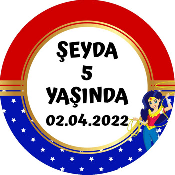 Wonder Woman Temalı Akrilik Daire Magnet