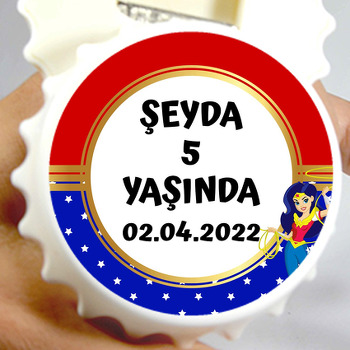 Wonder Woman Temalı Kapak Şekilli Magnet Açacak