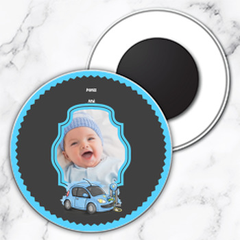 Woswos Temalı Daire Plastik Magnet