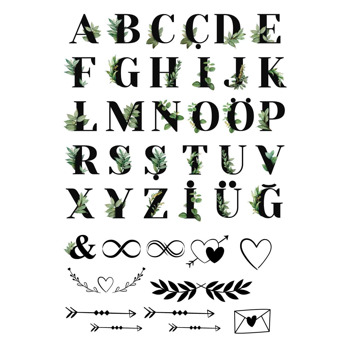 Alfabetik Sıra Şekilli Sticker