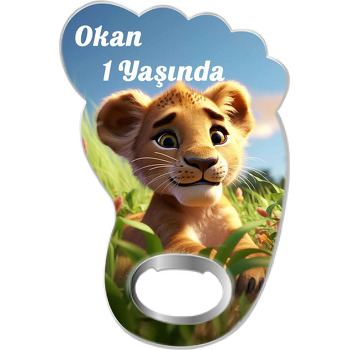 Yavru Aslan Kırlarda Temalı Ayak İzi Magnet Açacak