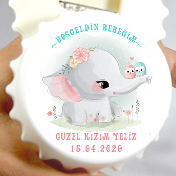 Yavru Fil Temalı Kapak Şekilli Magnet Açacak
