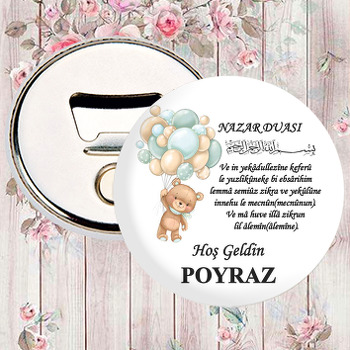 Yeşil Balonlu Ayıcık ile Nazar Duası Temalı Magnet Açacak
