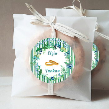 Yeşil Çiçek Çerçeve Temalı Sticker