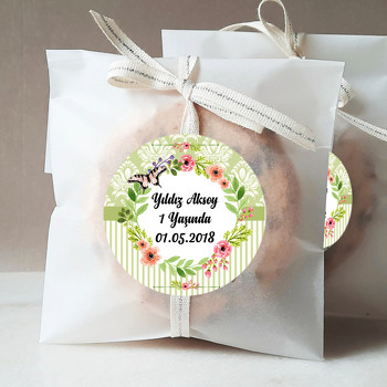 Yeşil Çiçek Temalı Sticker