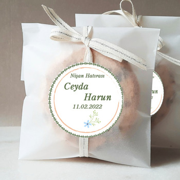 Yeşil Defne Yaprakları ile Turuncu Çerçeve Temalı Sticker