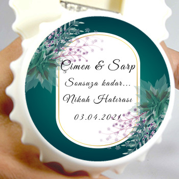 Yeşil Fon ve Çiçekler Oval Çerçeve Temalı Kapak Açacak
