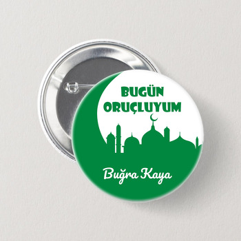 Yeşil Kabe Fon Temalı İğneli Buton Rozet