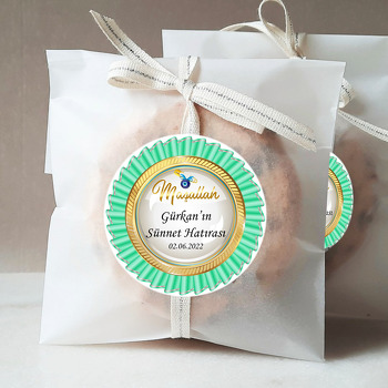 Yeşil Kurdele Madalyon ile Sünnet Temalı Sticker